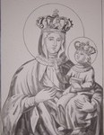 Тадулинская икона Пресвятой Богородицы. Рисунок ученицы СШ д. Вымно.
