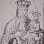 Фото 6. Тадулинская икона Пресвятой Богородицы. Рисунок ученицы Вымнянской средней школы