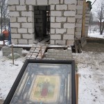 13.  Восстанавливающийся после пожара храм Ксении Блаженной, д. Берники